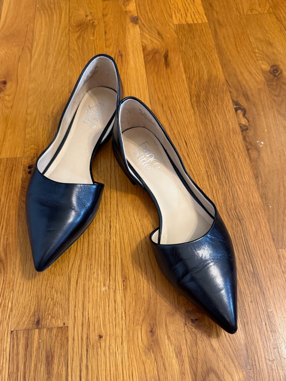 Franco Sarto Women's Black Pointed D'Orsay Flats